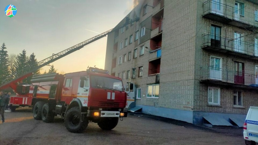 Пожар на пятом этаже в городе Рассказово