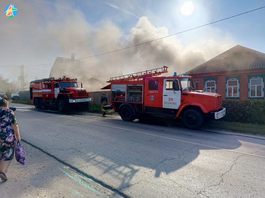Пожар в доме на улице Гагарина