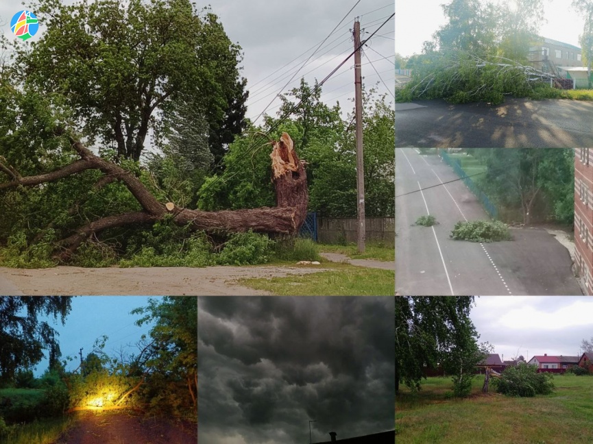 Последствия шквалистого ветра в городе Рассказово